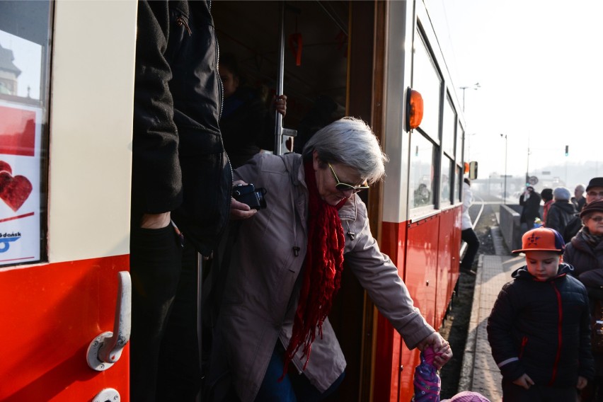 Gdańsk - walentynkowy tramwaj, 14 lutego 2015