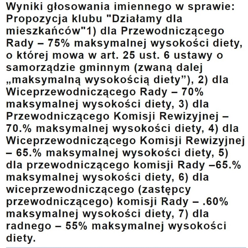 Podwyżki diet radnych w gminie Rogoźno i Ryczywół 