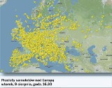 Interaktywna mapa samolotów latających nad woj. śląskim