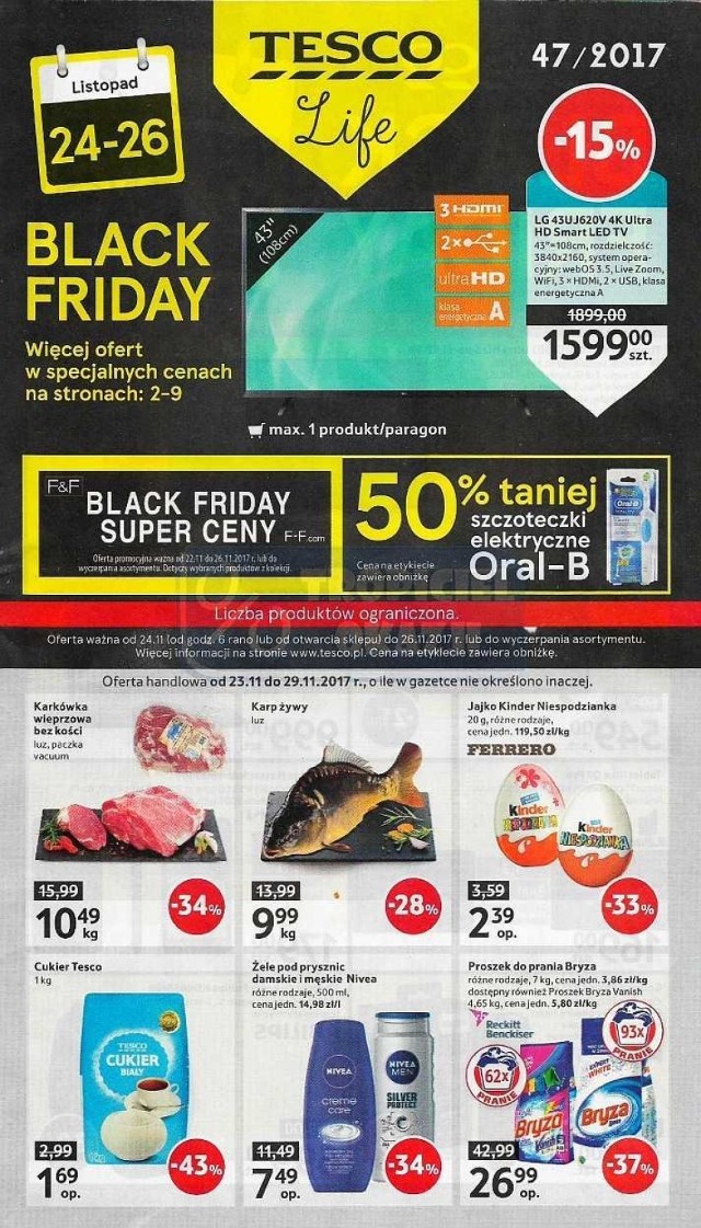 Sprawdź jakie oferty czekają na Ciebie podczas Black Friday w innych sklepach! Kliknij tutaj:
Black Friday 2017 - promocje w Czarny Piątek [gazetka BIEDRONKA, AUCHAN, LIDL, TESCO, JYSK...]