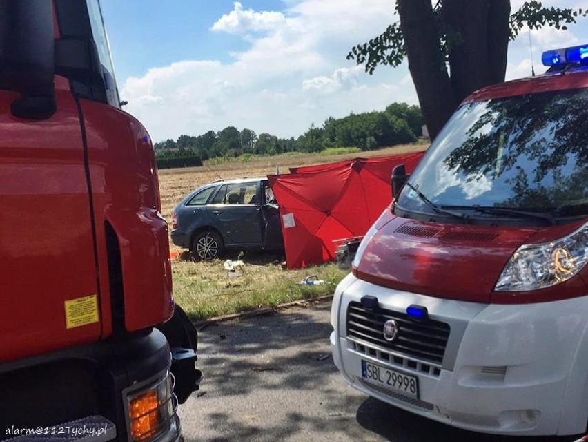 Śmiertelny wypadek w Chełmie Śląskim: 23-letni kierowca roztrzaskał się o drzewo ZDJĘCIA