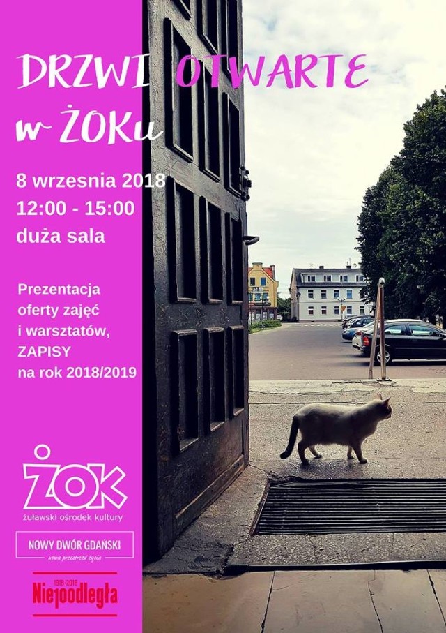 Nowy Dwór Gdański. W sobotę, 8 września Żuławski Ośrodek Kultury zaprasza na swoje “Drzwi Otwarte”. W trakcie spotkania wszyscy chętni będą mieli szansę zapisać się na stałe zajęcia odbywające się w nowodworskiej placówce.