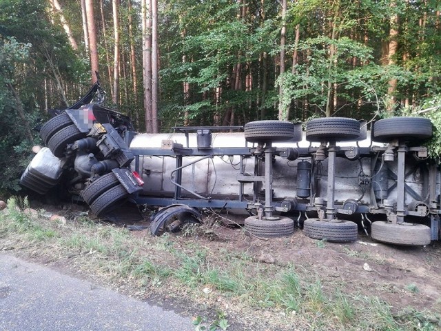 Do zdarzenia doszło w piątek, 30 sierpnia, około godz. 3.00 na drodze koło Marwic pod Gorzowem. Kierujący ciężarówką chcąc uniknąć zderzenia z zwierzyną leśną skręcił i wypadł z drogi.
 
Ciężarówka uderzyła w drzewa i na poboczu przewróciła się. Na miejsce dojechały służby ratunkowe. Na szczęście kierowcy nic się nie stało. – Zdarzenie zostało zakwalifikowane jako kolizja – mówi sierż. szt. Mateusz Sławek z biura prasowego lubuskiej policji.

W dzień rozpocznie się akcja podnoszenia ciężarówki z paszą. Na ten czas na „starej trójce” koło Marwic z pewnością będą utrudnienia w ruchu.

Zobacz też wideo: Morderstwo w Sławie. 35-latek został zatrzymany. Jest podejrzany o morderstwo i usiłowanie morderstwa. Grozi mu dożywocie


