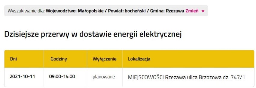 Wyłączenia prądu w powiecie bocheńskim i brzeskim,...