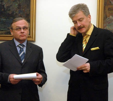 Prezes wronieckiego klubu, Andrzej Kadziński i Ryszard Grobelny, ponad dwie godziny rozmawiali wczoraj o fuzji   Fot. W. Wylegalski