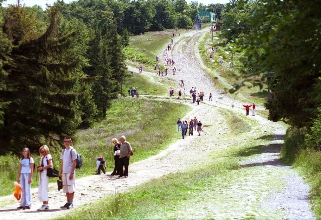 Trasa z górnej stacji kolejki na Szyndzielnię do schroniska. Latem turyści lubią tu spędzać czas dłużej, dlatego kolej działa do 19.30