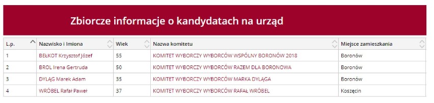 Kandydaci na wójta gminy Boronów. WYBORY 2018 w pow. lublinieckim