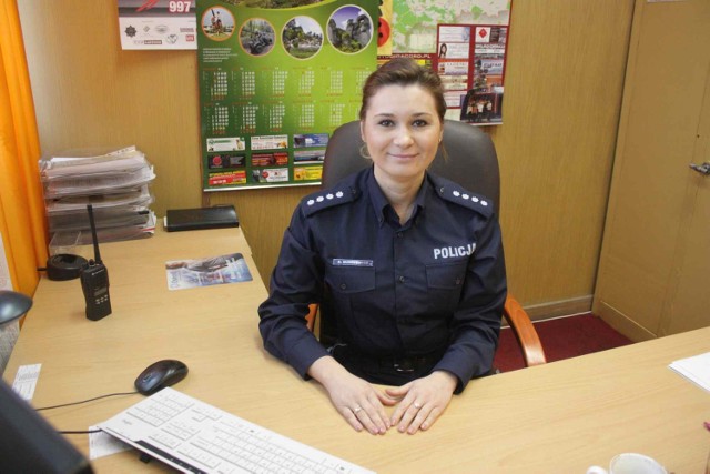 Nadkom. Agnieszka Dudkiewicz, zastępca komendanta komisariatu policji w Łazach.