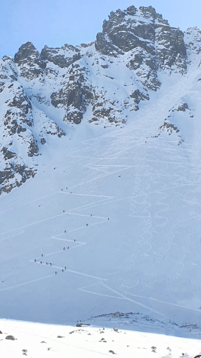 Dolina Pańszczycy. Na zdjęciu widać, że w terenie, kt&oacute;ry nie jest udostępniony dla narciarzy, panuje spory ruch