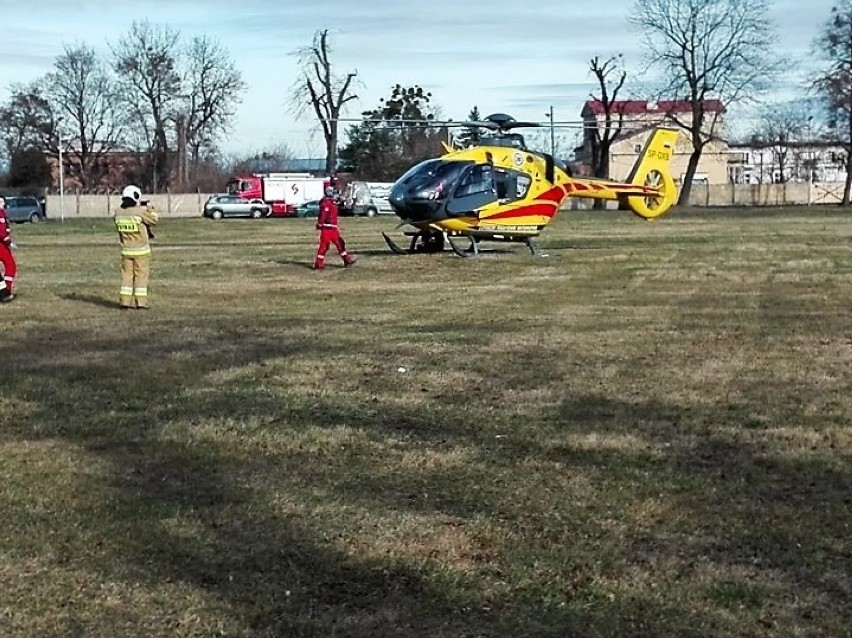 Lądowanie helikopter LPR w Brzegu