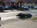 Wypadek motocyklisty na Łaskiej [zdjęcia]