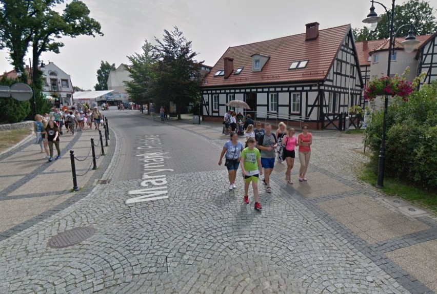 Ustka zarejestrowana na kamerach Google Street View.