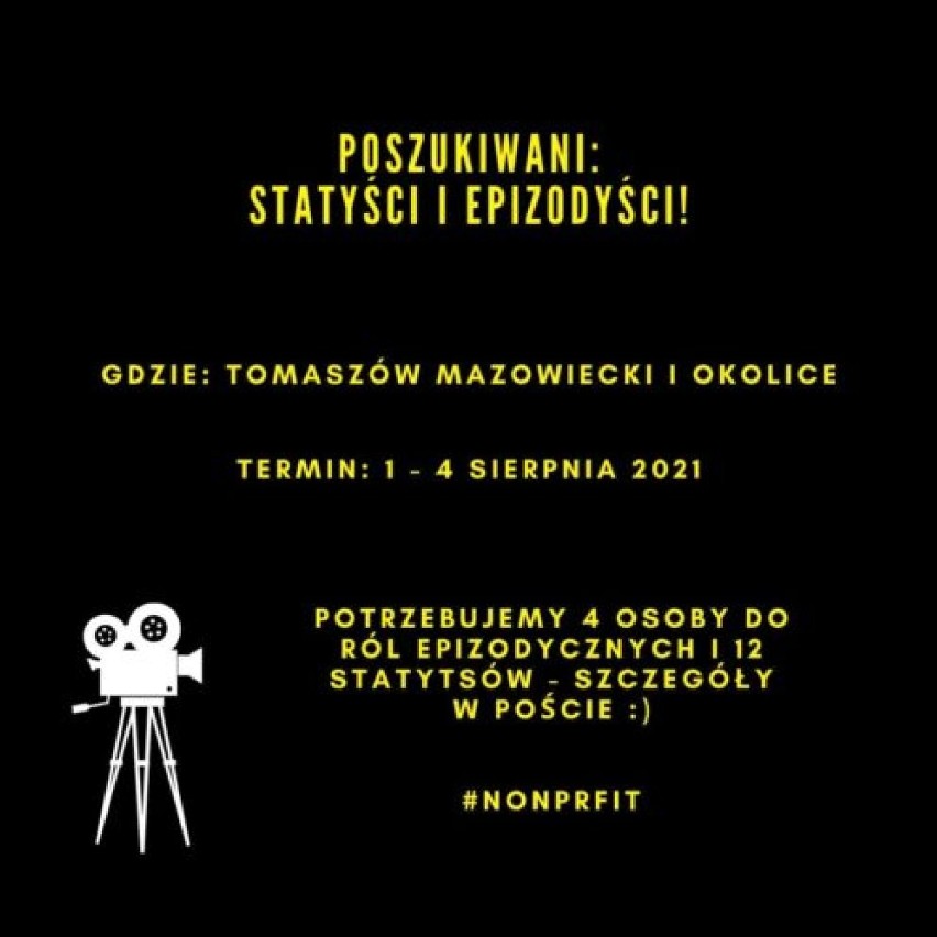 Poszukiwani są statyści i epizodyści do filmu kręconego w Tomaszowie Maz. 