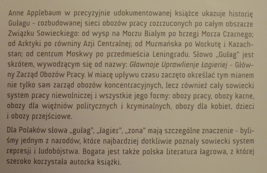 Wygraj książkę Anne Appelbaum "Gułag"