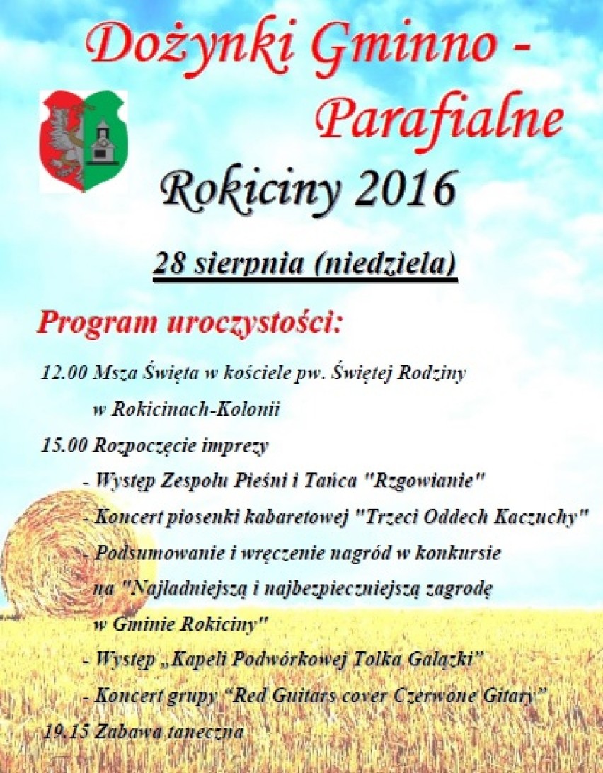 Dożynki 2016 w powiecie tomaszowskim: Świętujemy w Żelechlinku, Ujeździe, Rokicinach i Rzeczycy