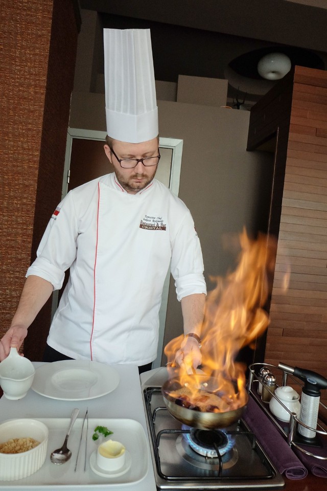 Łukasz Rakowski przygotował m.in. risotto na podlaskich borowikach.