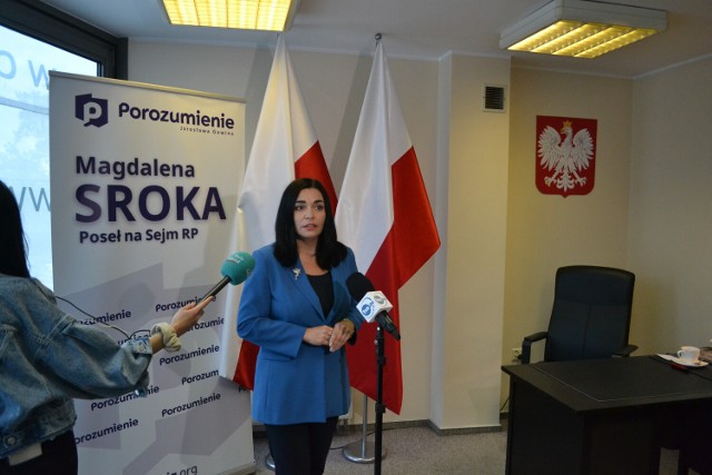 Poseł Magdalena Sroka na konferencji w Pruszczu Gdańskim o porażce Polskiego Ładu