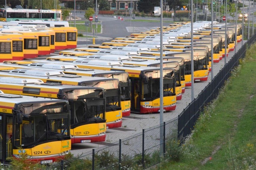 Niesamowite wrażenie robi kilkadziesiąt autobusów miejskich...