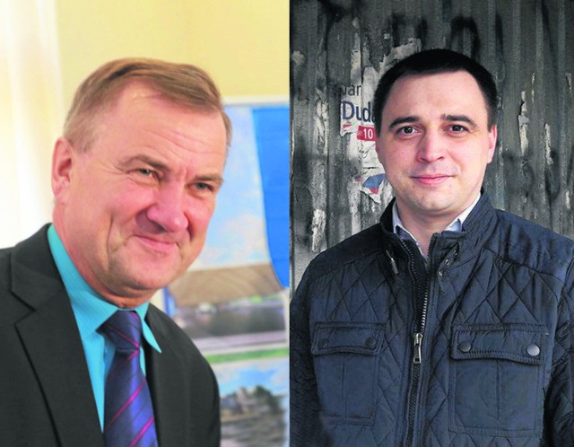 Wójt Chełmca Bernard Stawiarski (z lewej) mówi, że ma dowody na to, że radny gminny Rafał Kmak (z prawej) chciał zapłacić za jego śledzenie i namawiał do przesyłania obraźliwych memów