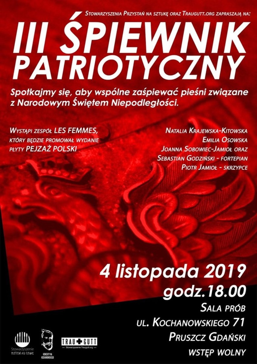 Pruszcz Gdański: W poniedziałek III Śpiewnik patriotyczny. Okazja do zaśpiewania pieśni związanych ze Świętem Niepodległości