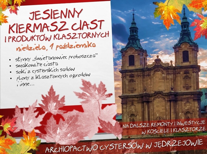 Jesienny kiermasz ciast w klasztorze cystersów w Jędrzejowie. Będzie też śmietanowiec proboszcza