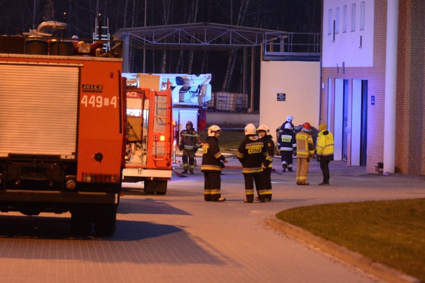 Pożar na terenie oczyszczalni ścieków w Nowej Wsi. Straty mogą sięgać kilkudziesięciu tys. zł [zdjęcia]