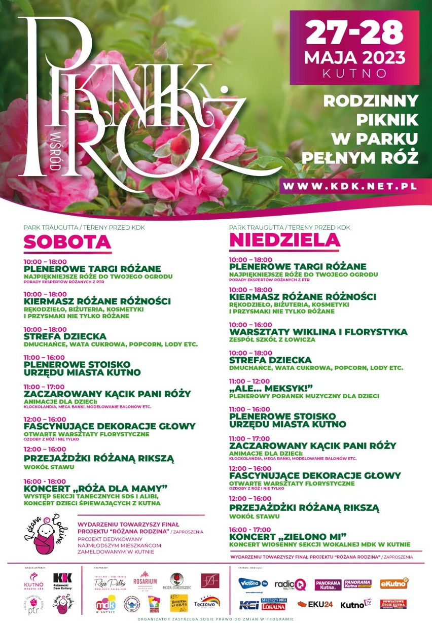 W weekend Piknik Wśród Róż w Kutnie. Zaplanowano wiele atrakcji! 