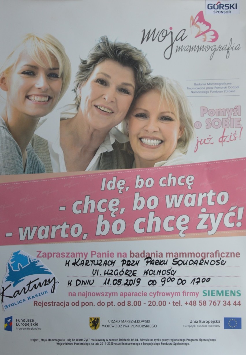 Dzień dla zdrowia w Kartuzach - już w tę sobotę będzie można skorzystać z bezpłatnych badań mammograficznych
