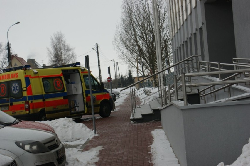 Ambulans, który przyjechał na miejsce zdarzenia