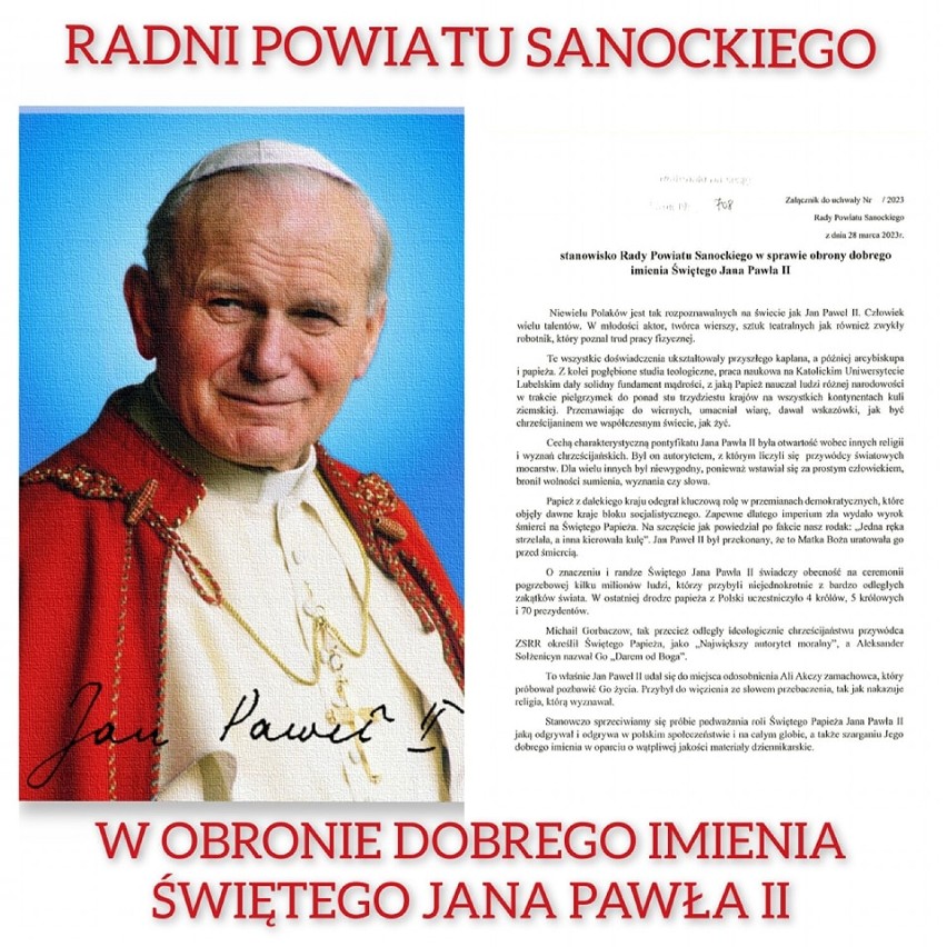 apel w obronie św. Jana Pawła II