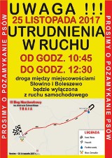 Uwaga: Ważny komunikat dla kierowców i mieszkańców - 25 listopada: Boleszewo - Słowino