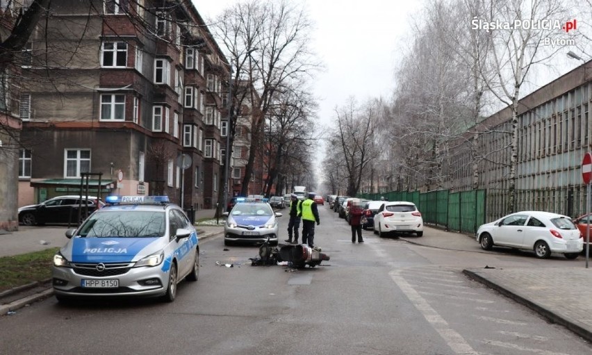 Bytomscy policjanci wyjaśniają okoliczności zderzenia auta z...