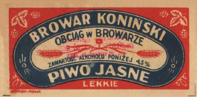 Historyczne etykiety piw z browarów w Koninie. Kliknij ZOBACZ GALERIĘ, by obejrzeć ich więcej