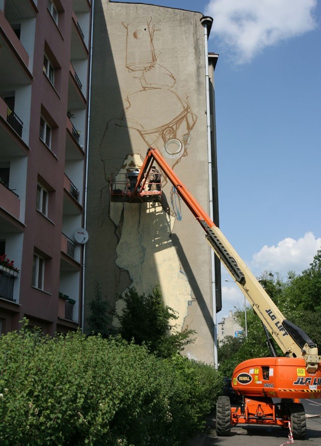 Mural przy ul. Uniwersyteckiej 12 będzie miał 20 metrów wysokości i sześć metrów szerokości