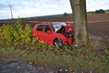 Śmiertelny wypadek w Nowym Mieście Lubawskim: samochód osobowy uderzył w drzewo