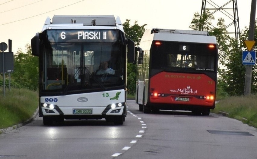 "Policja" w autobusach elektrycznych. Pasażerów w Malborku niepokoił taki komunikat o przystankach na trasie linii nr 6