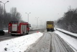 Kolizja na DTŚ w Świętochłowicach. Samochód osobowy zderzył się z ciężarówką