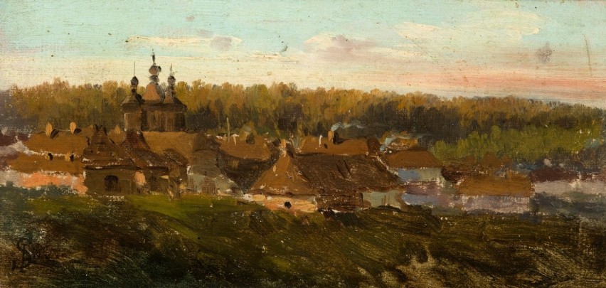 Józef Szermentowski, Wieś wołyńska, ok. 1864, ze zbiorów...