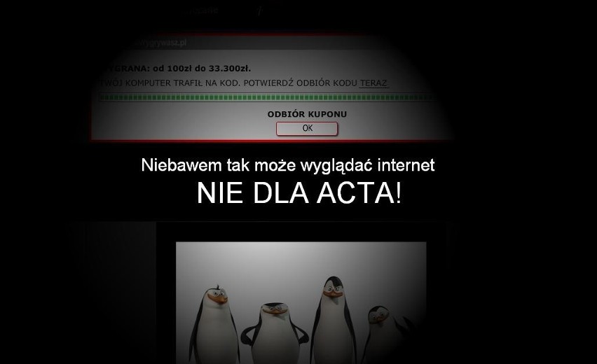 &quot;Nie dla ACTA&quot;. Duże serwisy wyłączą swoje strony