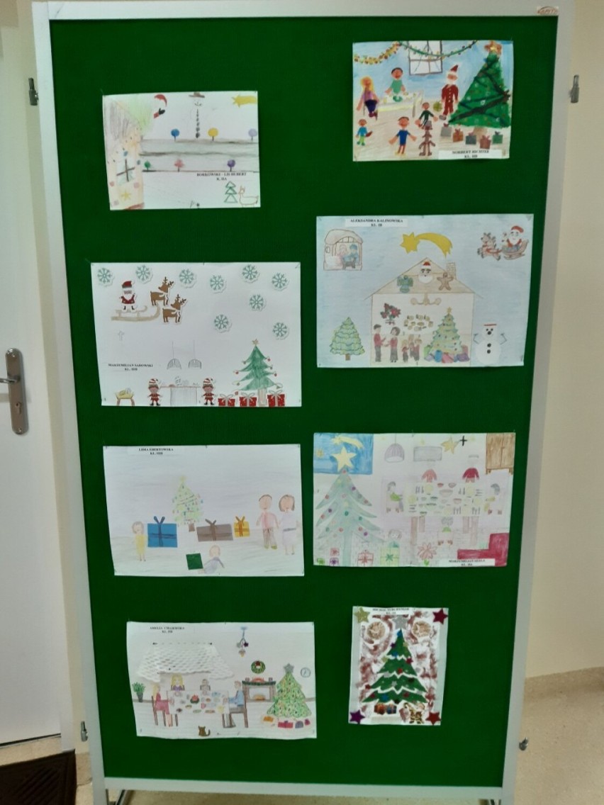 Uczniowie ze szkoły w Wielkim Klinczu namalowali jak spędzają święta Bożego Narodzenia. Zobaczcie ich prace