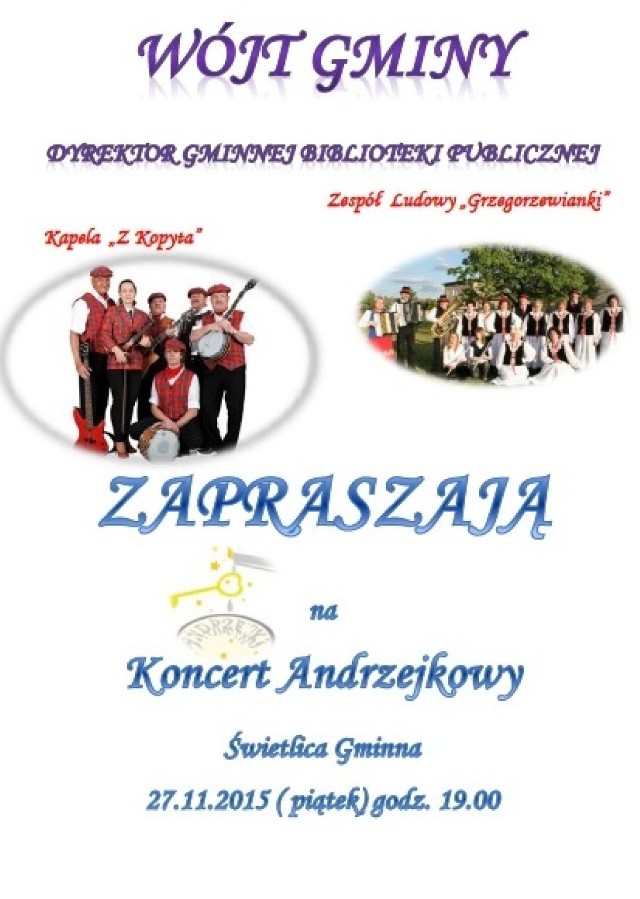 Koncert Andrzejkowy w Grzegorzewie