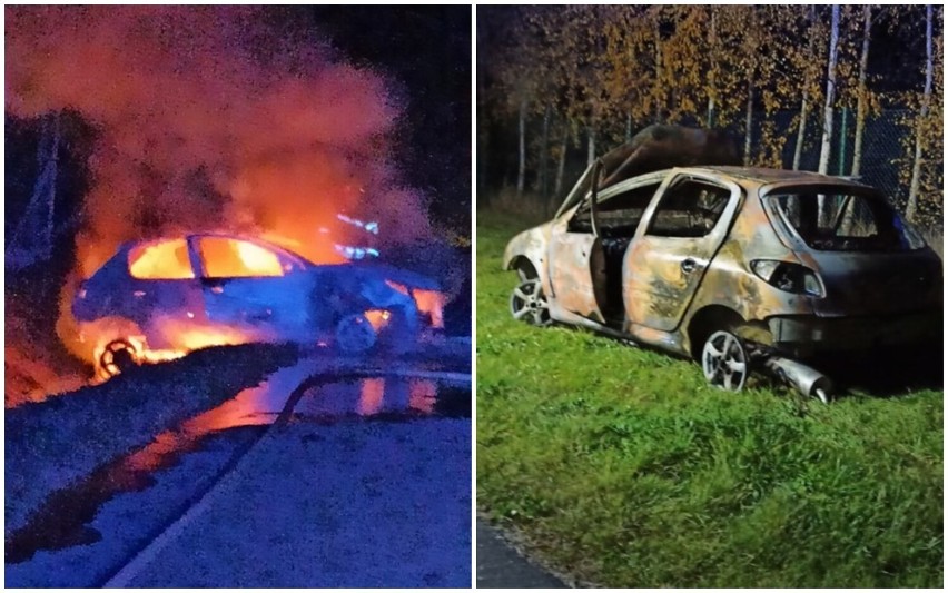 Pożar samochodu w Kruszynie (gmina Włocławek). Kierowca...