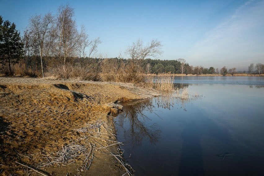 Zbiornik dawnej żwirowni  w dzielnicy Zaborowo w Lesznie