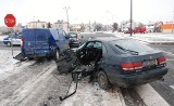 Zamość: Zderzenie trzech aut na Szczebrzeskiej. 19-latek w szpitalu