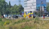Karambol w Katowicach przy IKEI! Zderzenie kilku samochodów, lądował śmigłowiec LPR. Są utrudnienia w ruchu