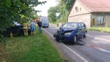 Zderzenie dwóch pojazdów na drodze Ruchocice - Rakoniewice 