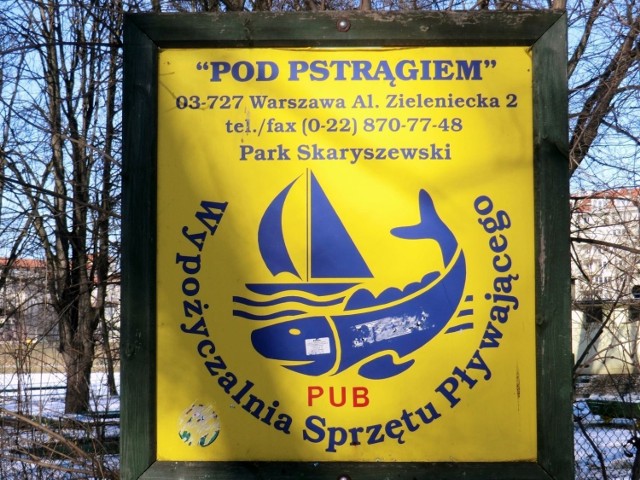 Na terenie przystani Klubu Sportowego Drukarz, w Parku Skaryszewskim, od dawna działał pub &quot;Pod pstrągiem&quot;. fot R.Grzeszczyk