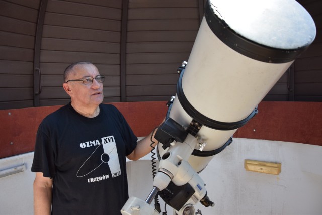 Józef Baran w Obserwatorium Astronomicznym w Urzędowie