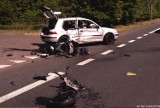 Motocyklista ranny w wypadku w Wandzinie (zdjęcia)