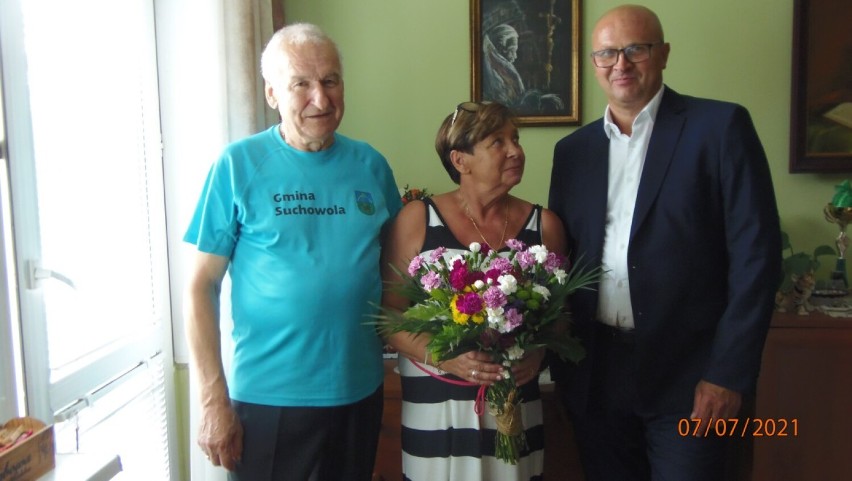 Wiesława Mróz i Leszk Kiszło (z prawej) to wnukowie...